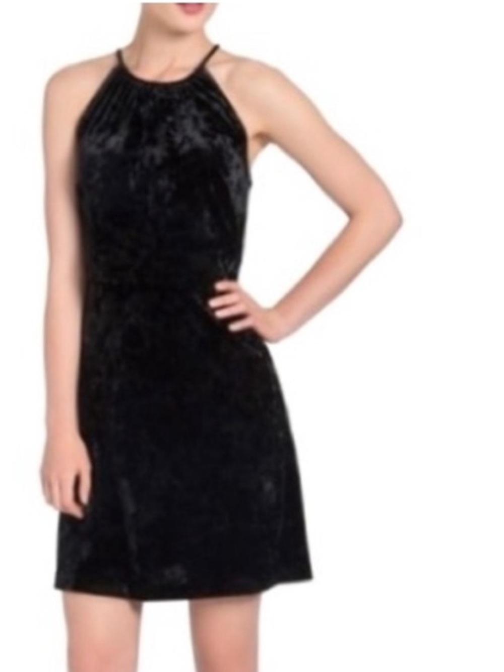 Lysse Willa Crushed Velvet Dress Women’s Size L Trapeze Tassel Tie Mini Cocktail